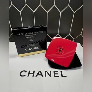 CHANEL Compact Double Facet Makeup Mirror in Vibrant Red NWB GWP